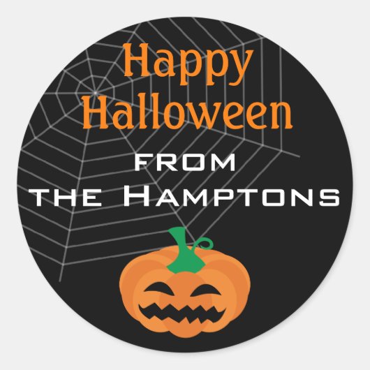 かわいいハロウィーンカボチャのパーティー好意ステッカー ラウンドシール (正面)