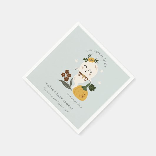 かわいいハロウィーンカボチャ小さなブーブベビーシャワー スタンダードカクテルナプキン (角)