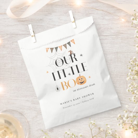 かわいいハロウィーンカボチャ小さなブーブベビーシャワー フェイバーバッグ (クリップ留めされた状態)