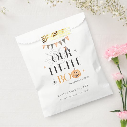 かわいいハロウィーンカボチャ小さなブーブベビーシャワー フェイバーバッグ (封をした状態)