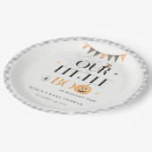 かわいいハロウィーンカボチャ小さなブーブベビーシャワー ペーパープレート (アングル)