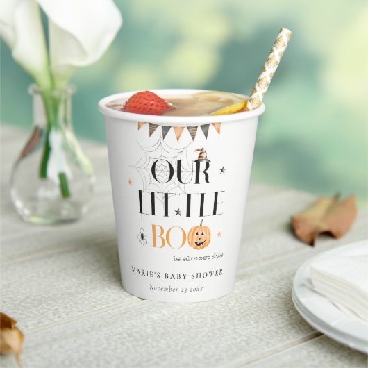 かわいいハロウィーンカボチャ小さなブーブベビーシャワー 紙コップ (インサイチュ)