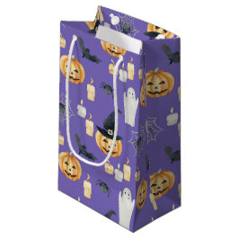 かわいいハロウィーンカボチャ幽霊たちキャンドルこうもり スモールペーパーバッグ