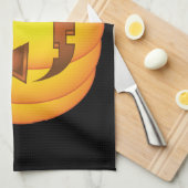 かわいいハロウィーンカボチャ漫画イラストレーション キッチンタオル (四つ折り)