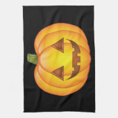 かわいいハロウィーンカボチャ漫画イラストレーション キッチンタオル (縦)