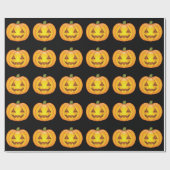 かわいいハロウィーンカボチャ漫画イラストレーション ラッピングペーパー (フラット)