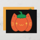 かわいいハロウィーンカボチャ猫 ポストカード (正面/裏面)
