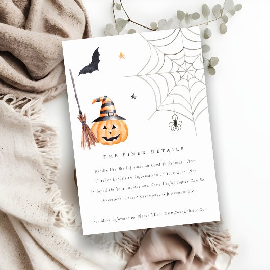 かわいいハロウィーンカボチャ結婚の詳細 エンクロージャーカード