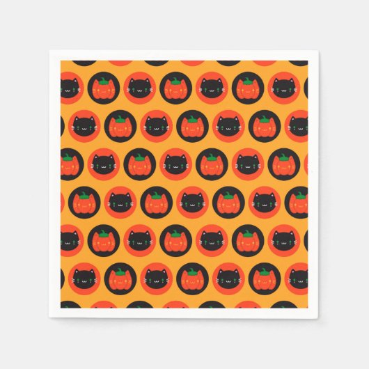 かわいいハロウィーンカボチャ スタンダードカクテルナプキン (正面)