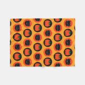 かわいいハロウィーンカボチャ フリースブランケット (正面(横))