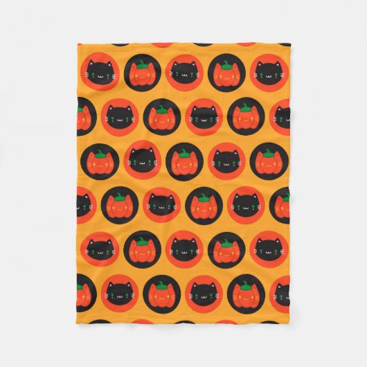 かわいいハロウィーンカボチャ フリースブランケット (正面)