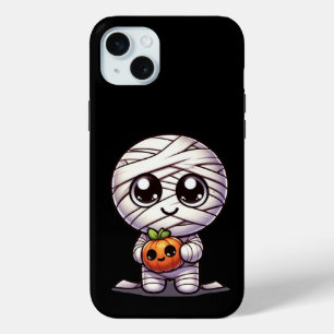 かわいいハロウィーンカボチャ/ミイラ iPhone 15 MINIケース
