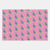 かわいいハロウィーンカラフルこうもり女子ネオントレンディー ラッピングペーパーシート (正面2)