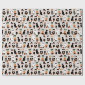 かわいいハロウィーンキッズイラストレーション ラッピングペーパー (フラット)