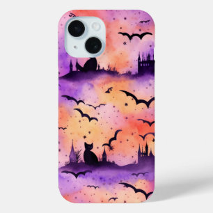かわいいハロウィーンキャットウィッチオンパンプキン秋シーズン iPhone 15ケース