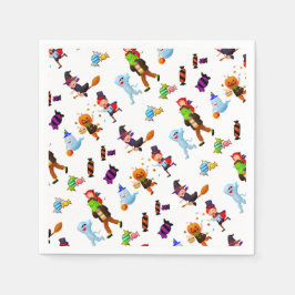 かわいいハロウィーンキャラクター スタンダードカクテルナプキン