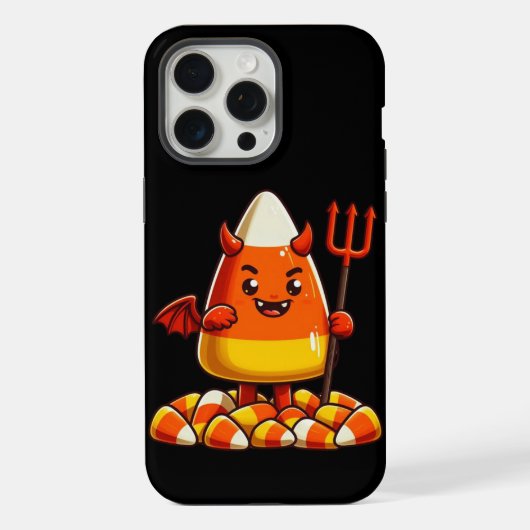 かわいいハロウィーンキャンディーコーンのモンスター iPhoneケース (裏面)