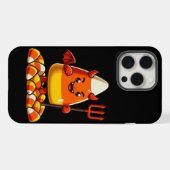 かわいいハロウィーンキャンディーコーンのモンスター iPhoneケース (裏面横)
