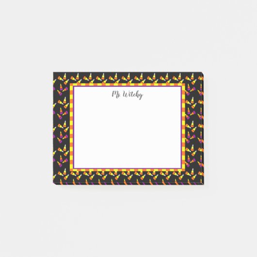 かわいいハロウィーンキャンディーコーンカスタムステッキ ポストイット (正面)