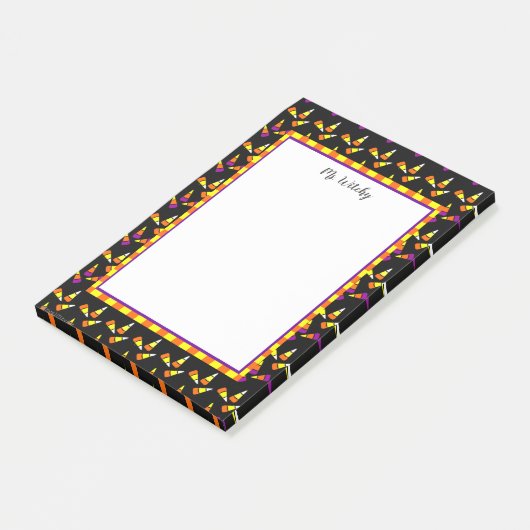 かわいいハロウィーンキャンディーコーンカスタムステッキ ポストイット (アングル)