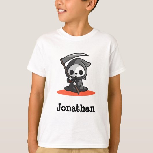 かわいいハロウィーングリムリーパー幽霊名 Tシャツ (正面)
