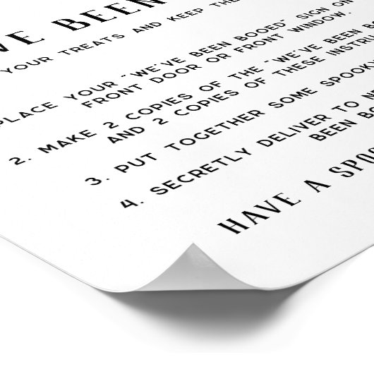 かわいいハロウィーンゲームブー隣人ゲームのサイン ポスター (角)