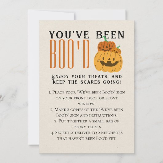 かわいいハロウィーンゲームブー隣人ゲームカード 招待状 (正面)