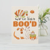 かわいいハロウィーンゲームブー隣人ゲームカード 招待状 (スタンド正面)