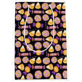 かわいいハロウィーンコーンキャンディースイーツ棒つきキャンデーブラック ミディアムペーパーバッグ (正面)