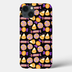 かわいいハロウィーンコーンキャンディースイーツ棒つきキャンデーブラック iPhone 13ケース