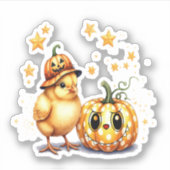 かわいいハロウィーンシックカボチャ シール (正面)