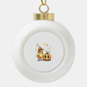 かわいいハロウィーンシックカボチャ セラミックボールオーナメント (正面)