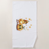 かわいいハロウィーンシックカボチャ ビーチタオル (正面)