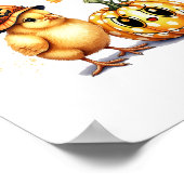 かわいいハロウィーンシックカボチャ ポスター (角)