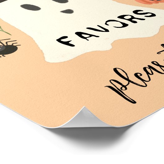 かわいいハロウィーンスプークのトリックまたはトリートカバー ポスター (角)