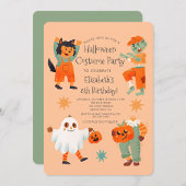 かわいいハロウィーンスペクタキュラー衣装誕生日パーティー 招待状