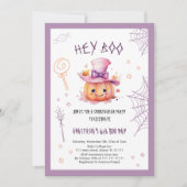 かわいいハロウィーンスポオクタキュラーガール6誕生日 招待状 (正面)