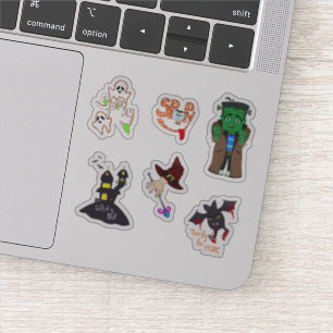 かわいいハロウィーンセットの6ステッカー違うスポピー シール