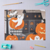 かわいいハロウィーンデコール：幽霊&カボチャのギフトラップ 薄葉紙 (クラフト)
