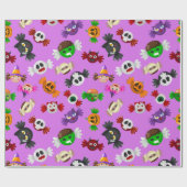 かわいいハロウィーントリックまたはキャンディモンスターの治療 ラッピングペーパー (フラット)