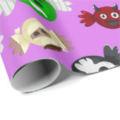 かわいいハロウィーントリックまたはキャンディモンスターの治療 ラッピングペーパー (ロールコーナー)