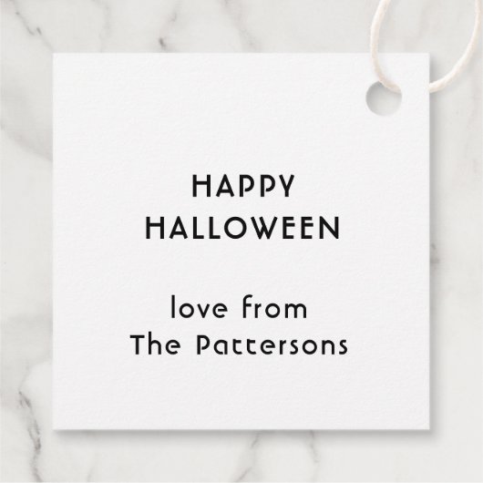 かわいいハロウィーントリックまたはトリートこうもりウィッチハット フェイバータグ (裏面)