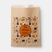 かわいいハロウィーントリックまたはトリートパーティー フェイバーバッグ (正面)