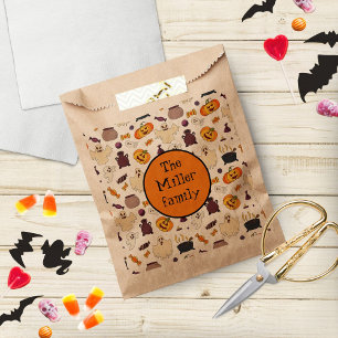 かわいいハロウィーントリックまたはトリートパーティー フェイバーバッグ