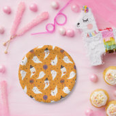 かわいいハロウィーントリックまたはトリート幽霊 ペーパープレート (パーティー)