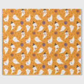 かわいいハロウィーントリックまたはトリート幽霊 ラッピングペーパー (フラット)