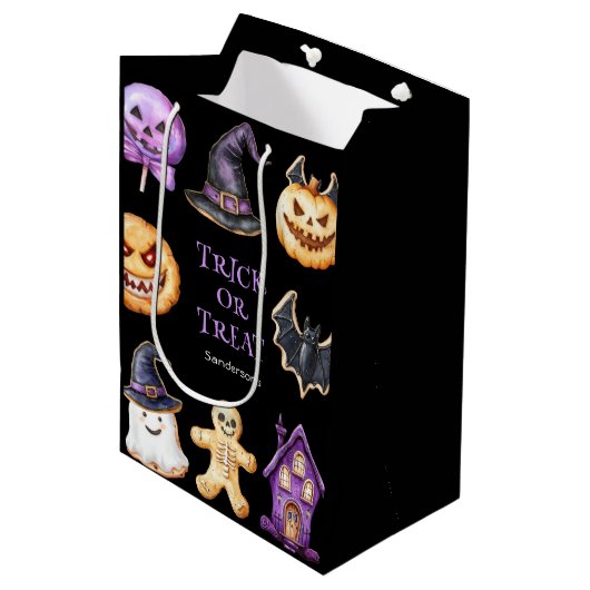 かわいいハロウィーントリックまたはトリート抱き枕 ミディアムペーパーバッグ (正面アングル)