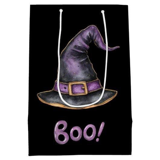 かわいいハロウィーントリックまたはトリート抱き枕 ミディアムペーパーバッグ (裏面)