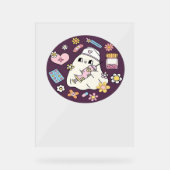 かわいいハロウィーンナースオーバーサイズTシャツ アクリルサイン (正面)