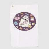 かわいいハロウィーンナースオーバーサイズTシャツ ゴルフタオル (正面)